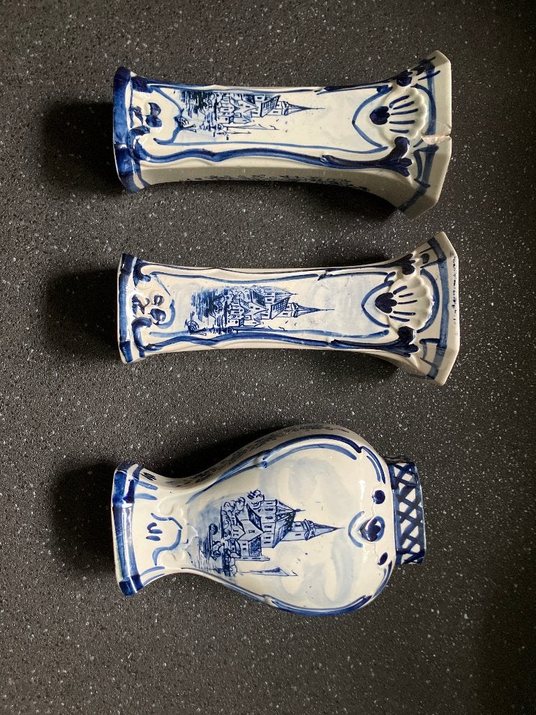 Delfts Blauw Vazen Set - Handgeschilderd, Antiek en Kunst, Antiek | Keramiek en Aardewerk, Ophalen