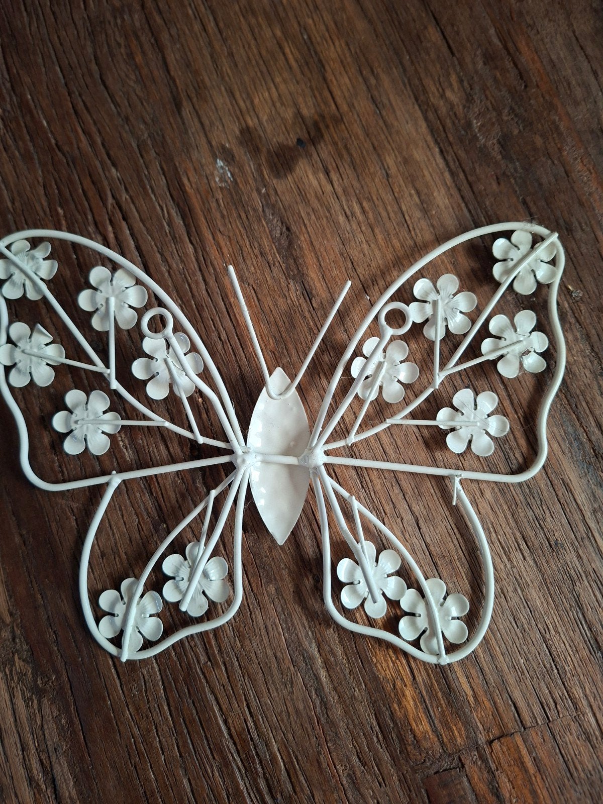 Witte decoratie vlinder van ijzer, Ophalen of Verzenden, Zo goed als nieuw