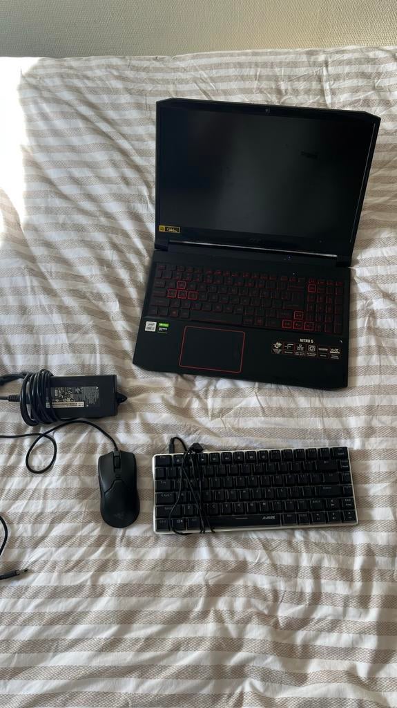 Acer Nitro 5 Gaming Laptop i7 GTX 1650 144Hz + Gaming Set, Ophalen, Met videokaart, 2 tot 3 Ghz, 15 inch