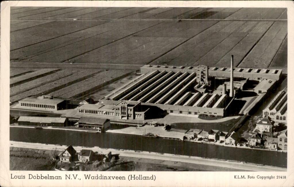 Waddinxveen - Louis Dobbelman N.V. - Fabriek, Ophalen of Verzenden, 1920 tot 1940, Ongelopen, Zuid-Holland
