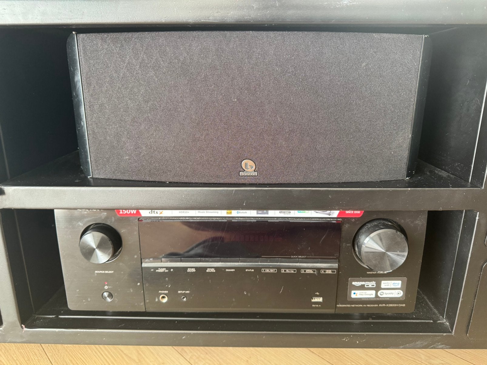Complete Dolby Atmos 5.1.2 home cinema set | Denon + HiFi, 7.1-systeem, 70 watt of meer, Zo goed als nieuw, Overige spelers