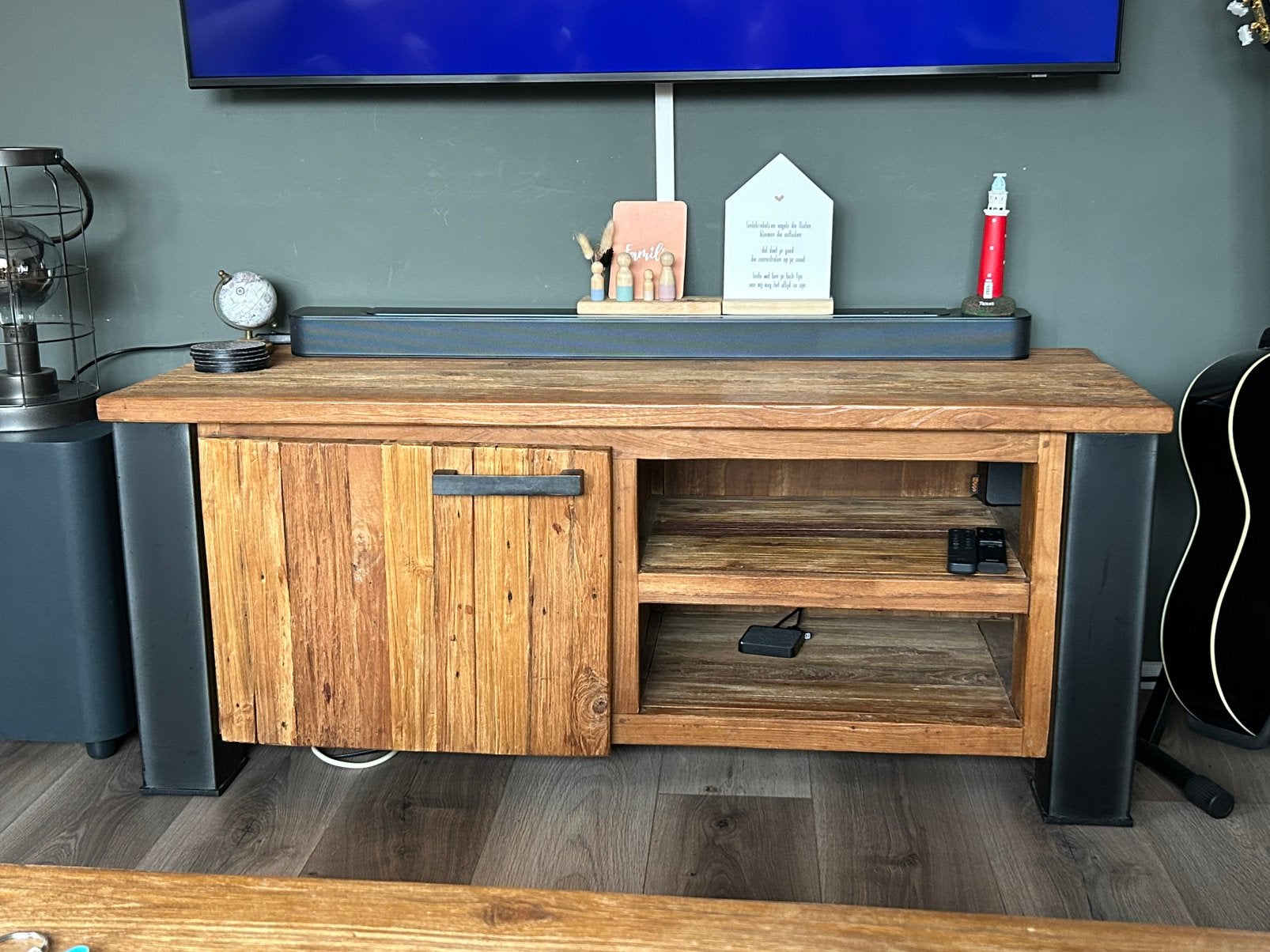 Tv meubel, Ophalen, Teakhout, Zo goed als nieuw, Minder dan 100 cm