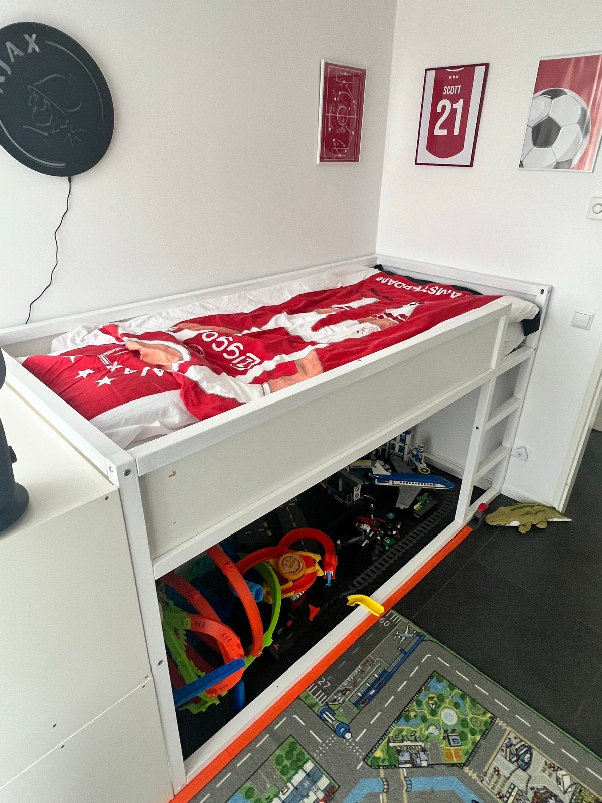 Ikea Kura keerbaar bed wit 90x200 cm, Ophalen, 90 cm, Eenpersoons, Wit