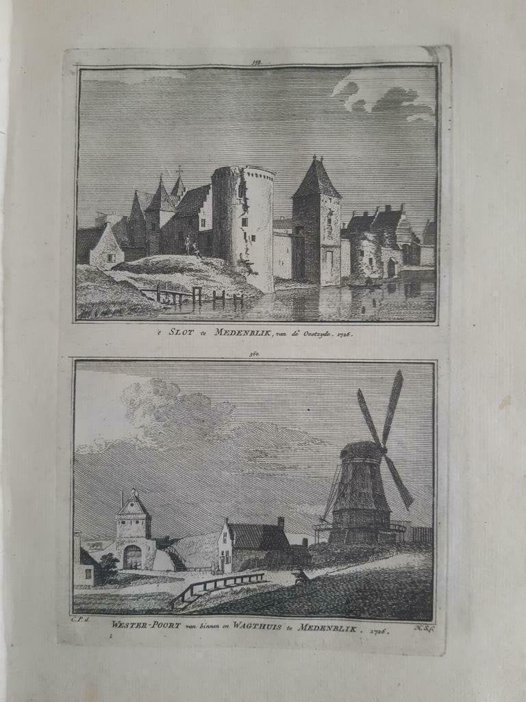 359-360*/ Slot en Westerpoort + Wachthuis te Medemblik, Antiek en Kunst, Ophalen of Verzenden