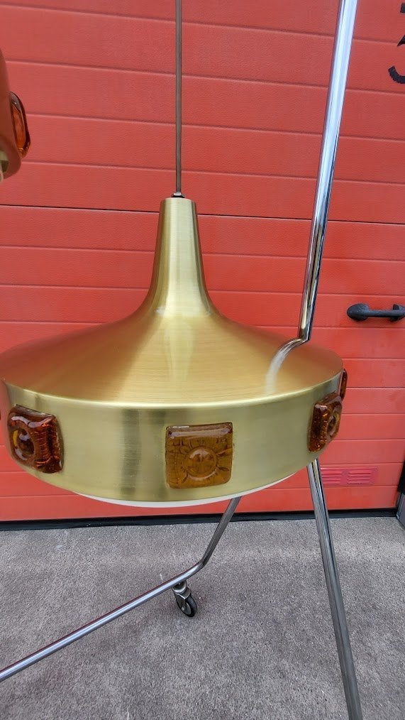 Retro Lampen  1954 van Carl Fagerland for Orrefors Sweden, Retro hanging lights, Glas, Zo goed als nieuw, E27 (groot)