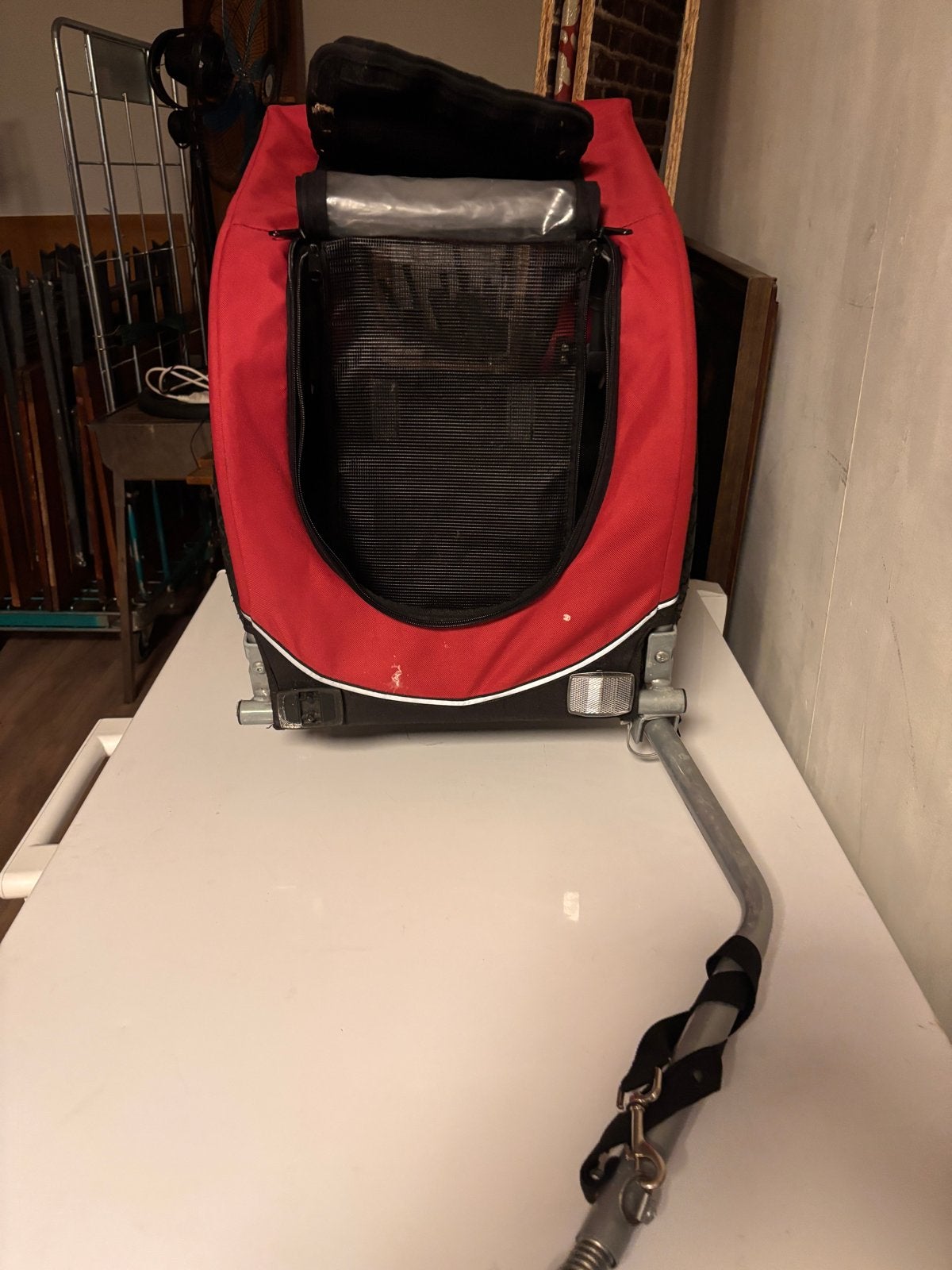 Hondenfietskar - Rood en Zwart, Gebruikt, Minder dan 20 kg, Opvouwbaar, Ophalen of Verzenden
