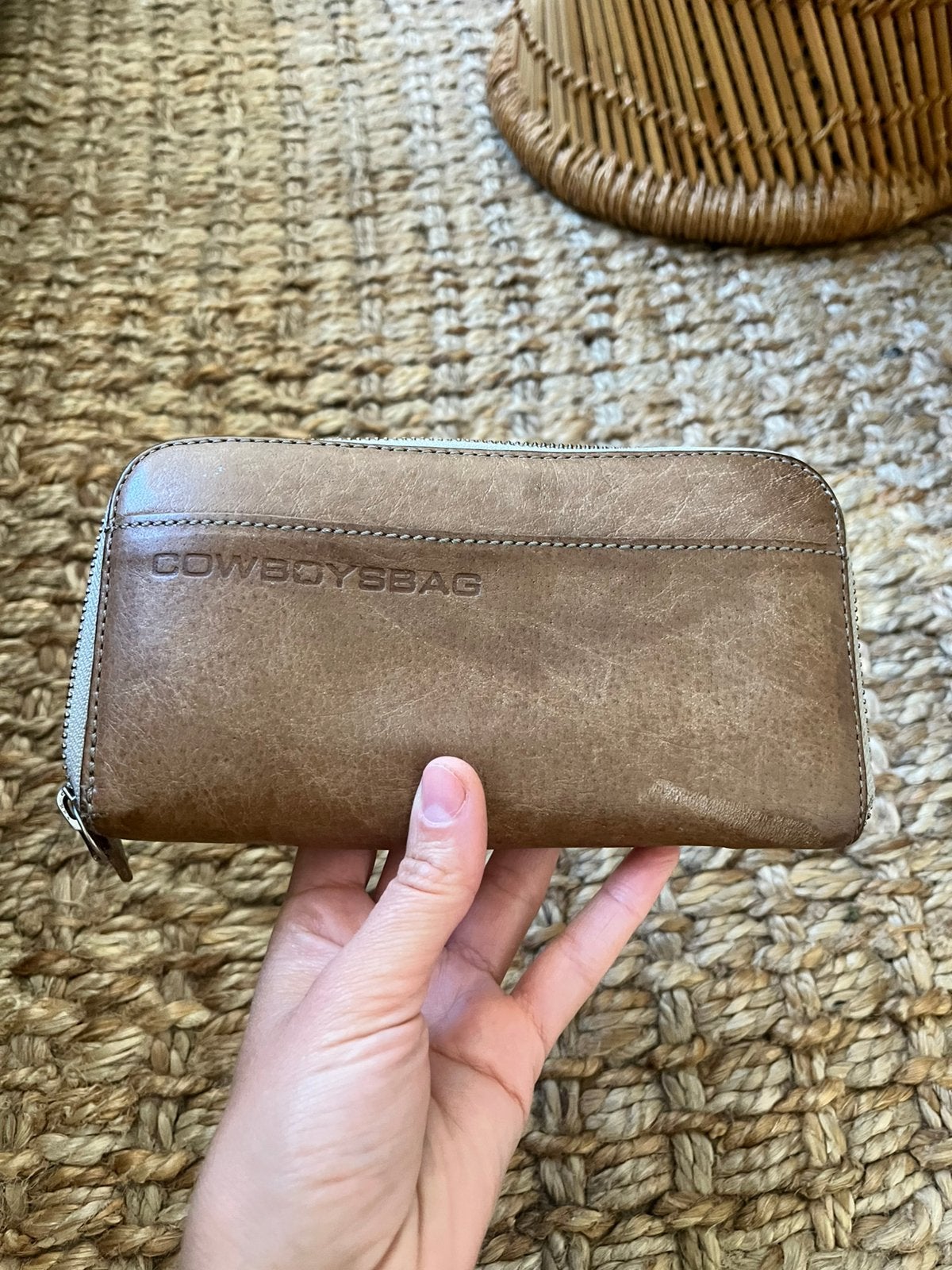 Leren beurs portemonnee merk Cowboysbag, Verzenden, Zo goed als nieuw, Bruin, Leer