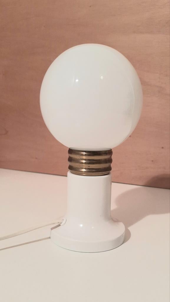 Vintage bollamp space age, lees de beschrijving., Huis en Inrichting, Lampen | Tafellampen, Ophalen of Verzenden, Glas