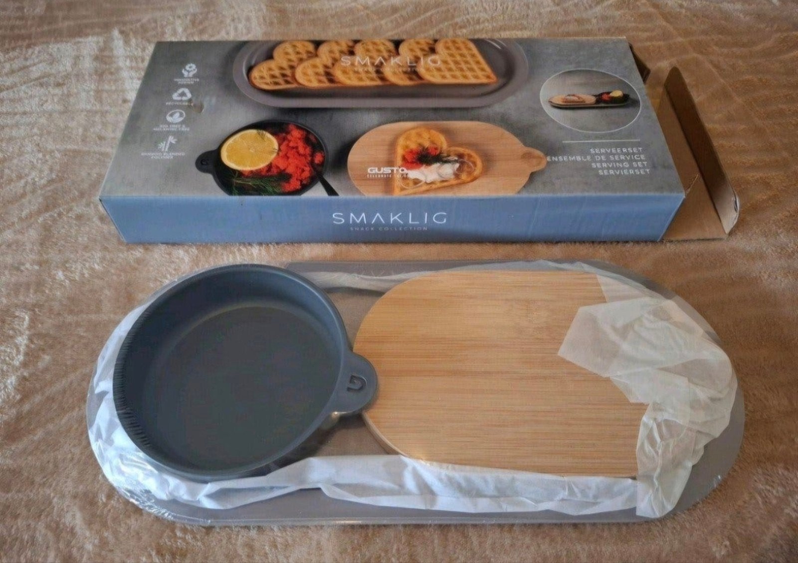Gusta Snack Serveerset – NIEUW in doos, Ophalen of Verzenden, Nieuw, Overige merken, Overige typen