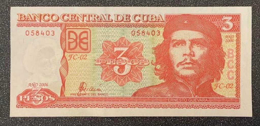Bankbiljet 2006 CUBA    3 PESOS    ERNESTO CHÉ GUEVARA, Verzenden, Noord-Amerika