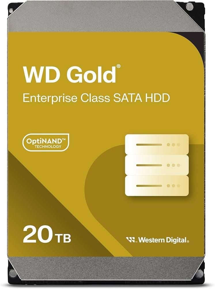 WD Gold 20TB sata (2 op voorraad), Intern, Zo goed als nieuw, Western Digital, 20 TB