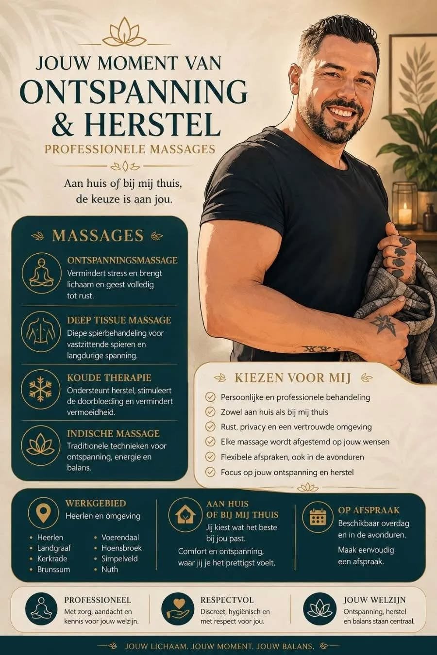 Professionele Massages – Ontspanning & Herstel vanaf 60 euro, Diensten en Vakmensen, Ontspanningsmassage