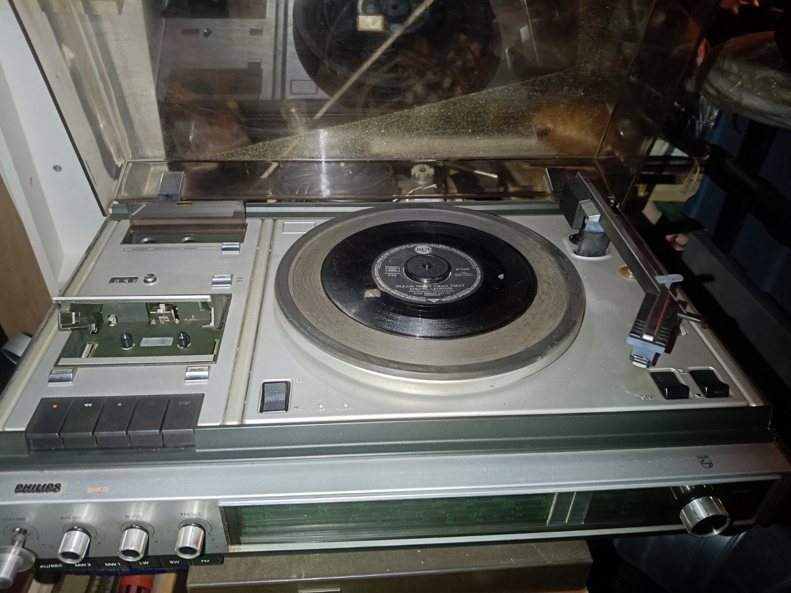 Philips 22RH943/00Z Vintage Stereo Set met Platenspeler, Philips, Gebruikt, Cassettedeck, Losse componenten