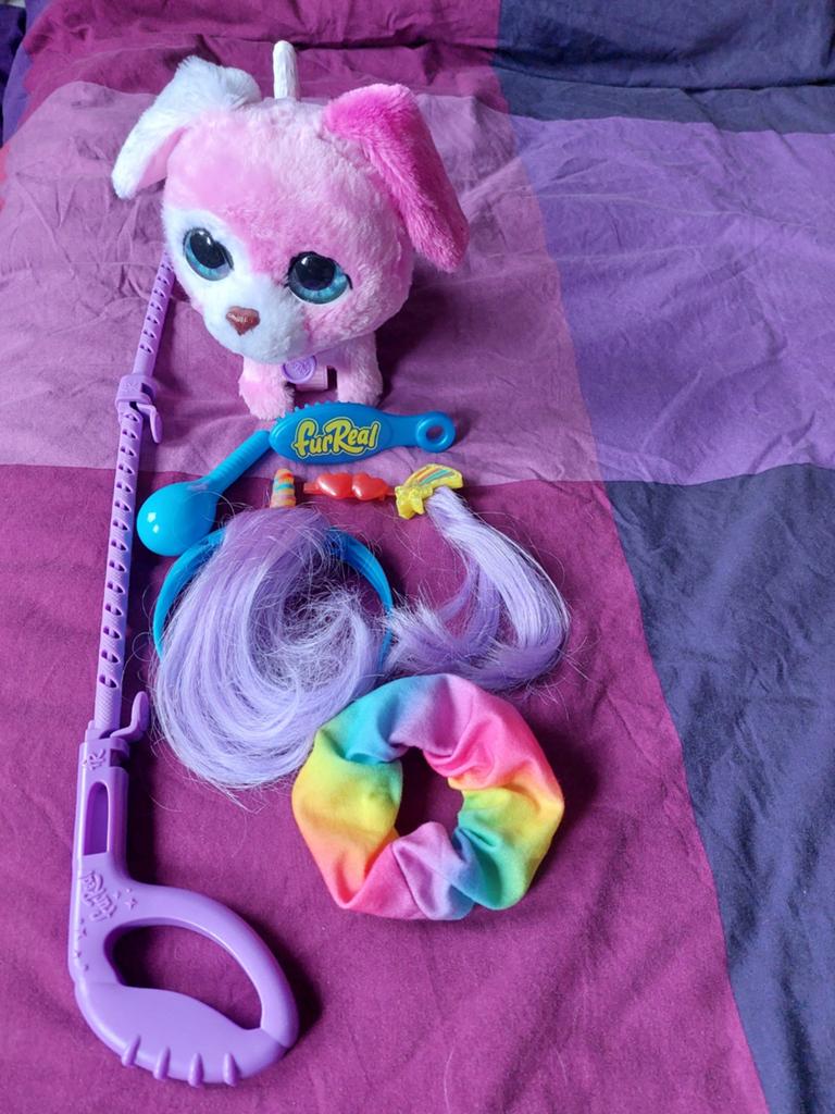 FurReal Walkalots Big Wags Puppy - Roze interactieve hond, Overige merken, Overige karakters, Met kleding of accessoire, Zo goed als nieuw