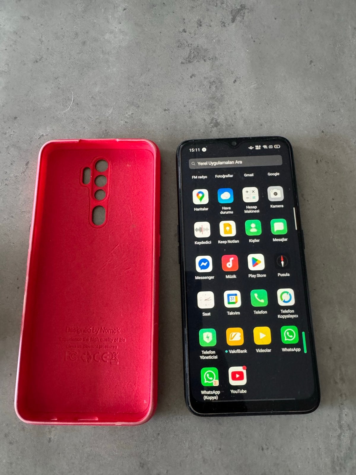 OPPO A9 2020 Zwart met rood hoesje, Telecommunicatie, Mobiele telefoons | Overige merken, Gebruikt, Overige modellen, Ophalen of Verzenden