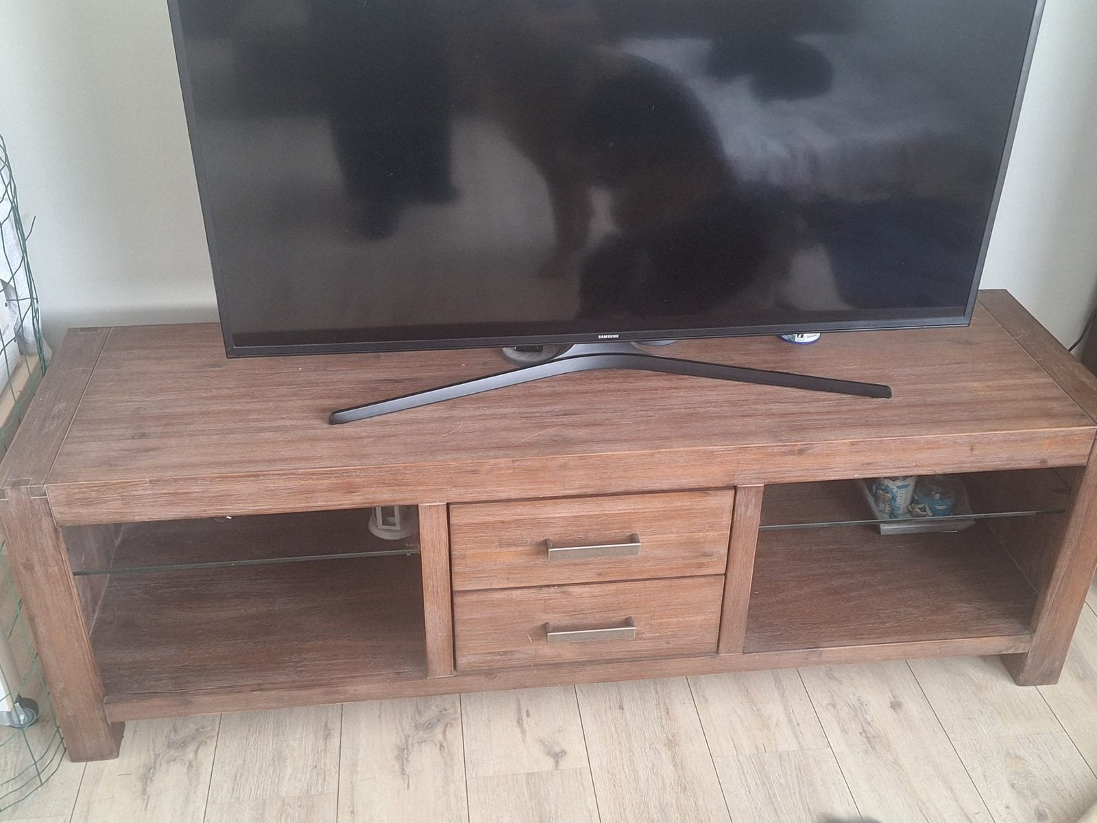 Tv meubel en salon tafel, Ophalen, Gebruikt, Rechthoekig, Minder dan 50 cm