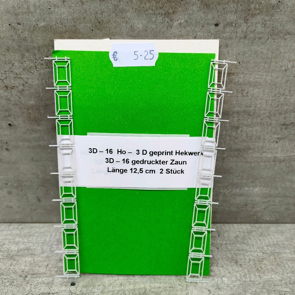 modeltrein 3D – 16  Ho -   Hekwerk 3D geprint, Overige merken, Gelijkstroom, Natuur, Nieuw