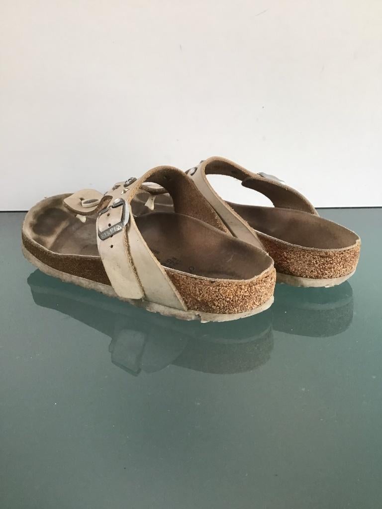 Birkenstock Gizeh 38 | Beige | Gratis verzenden, Slippers, Verzenden, Beige, Zo goed als nieuw
