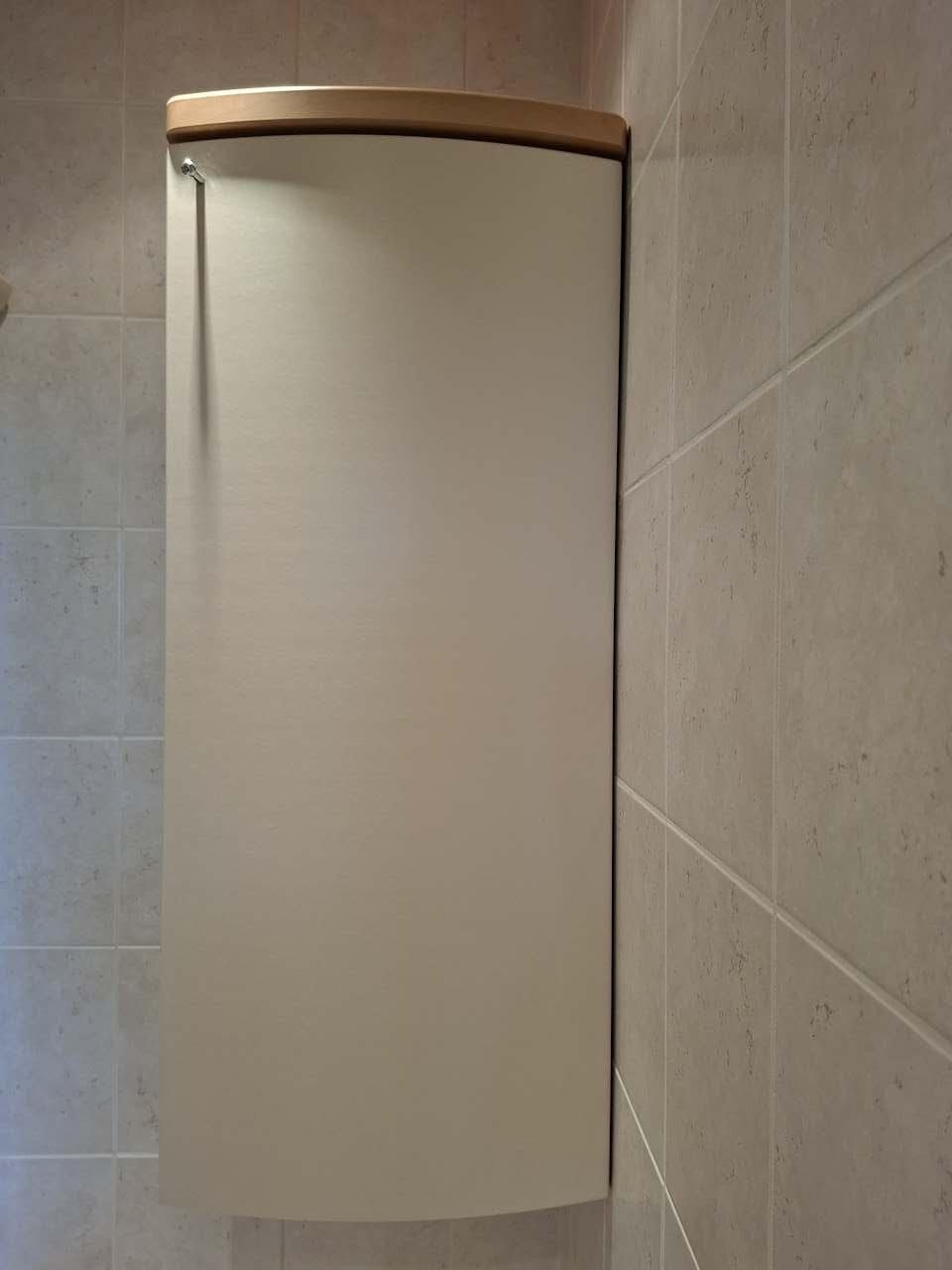 Hangkast badkamer - Crème met houtlook, Huis en Inrichting, Ophalen, Minder dan 50 cm, 100 tot 150 cm, Overige typen