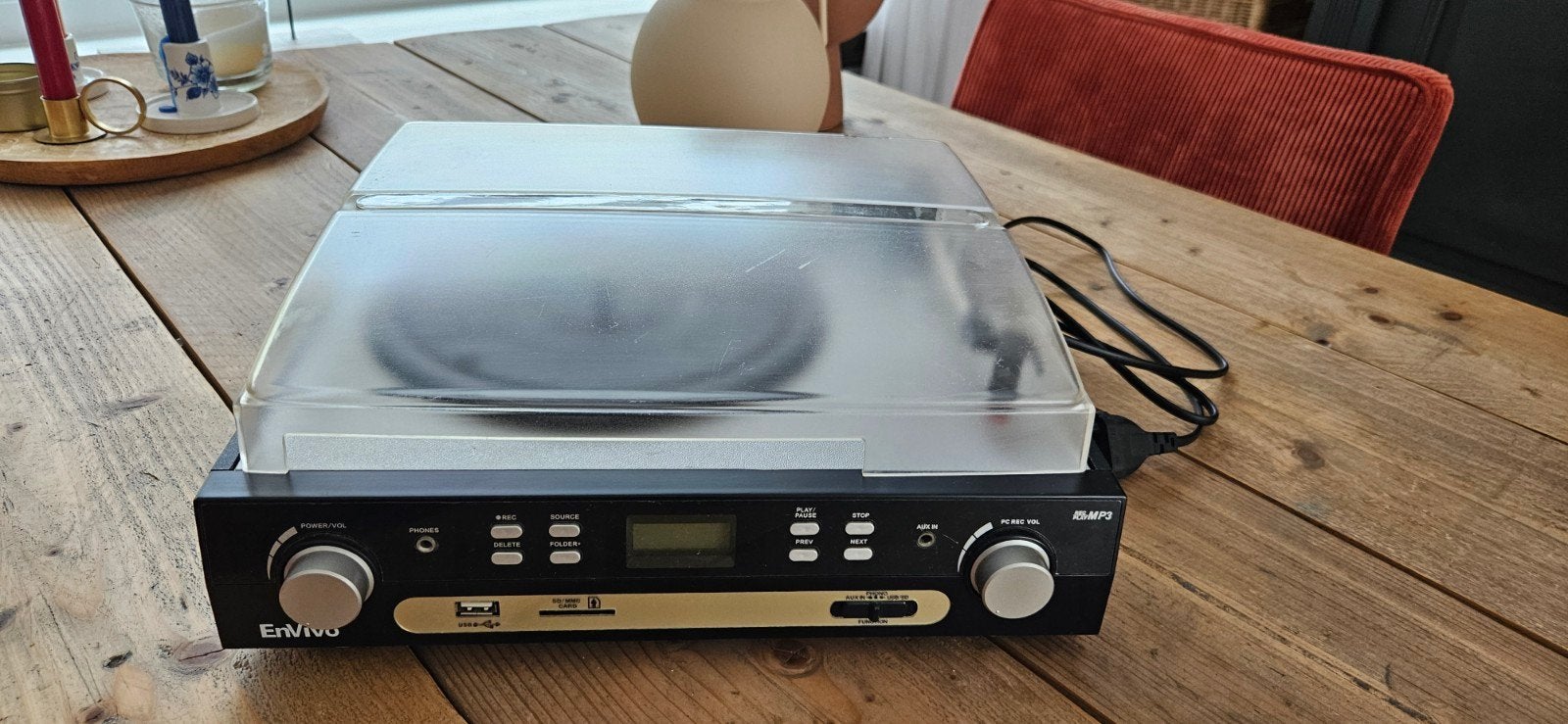 EnVivo PS-M73 Platenspeler met USB en AUX-uitgang, Audio, Tv en Foto, Ophalen, Platenspeler, Overige merken, USB-aansluiting