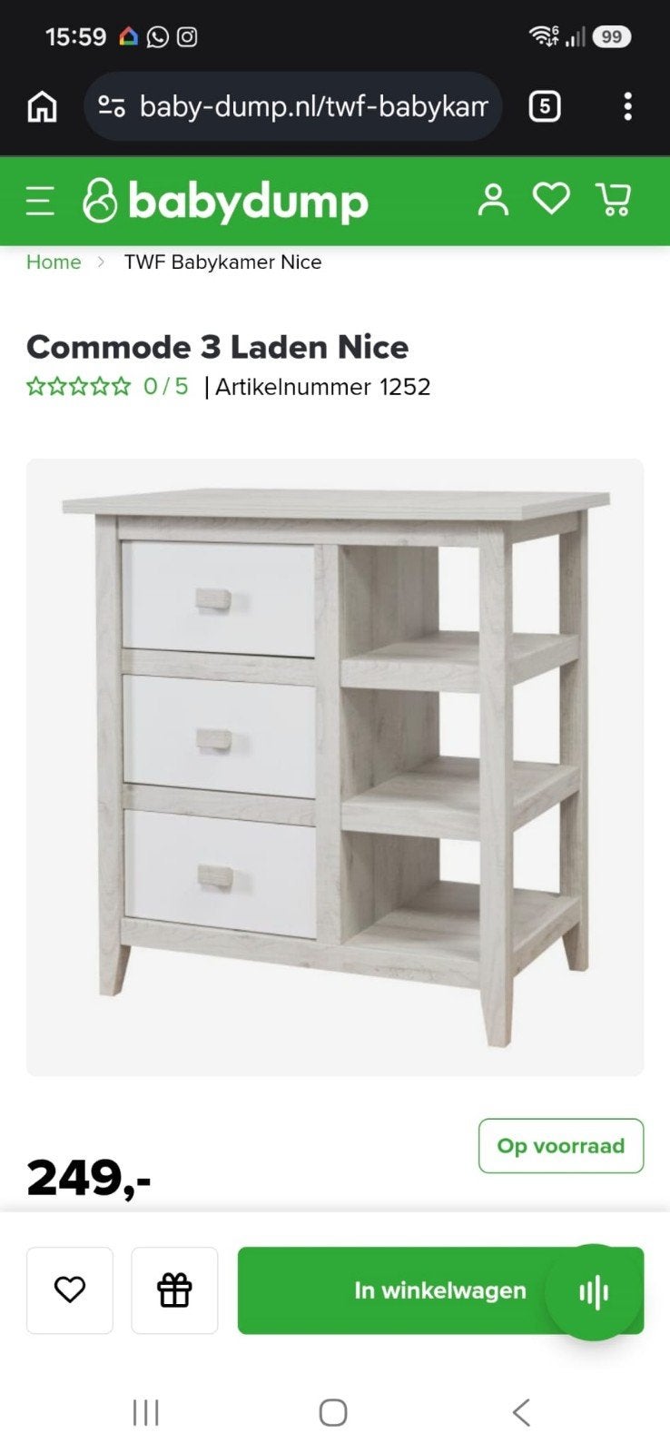 Commode 3 Laden Nice - Gebruikt, Goede Staat, Ophalen, Gebruikt, Commode