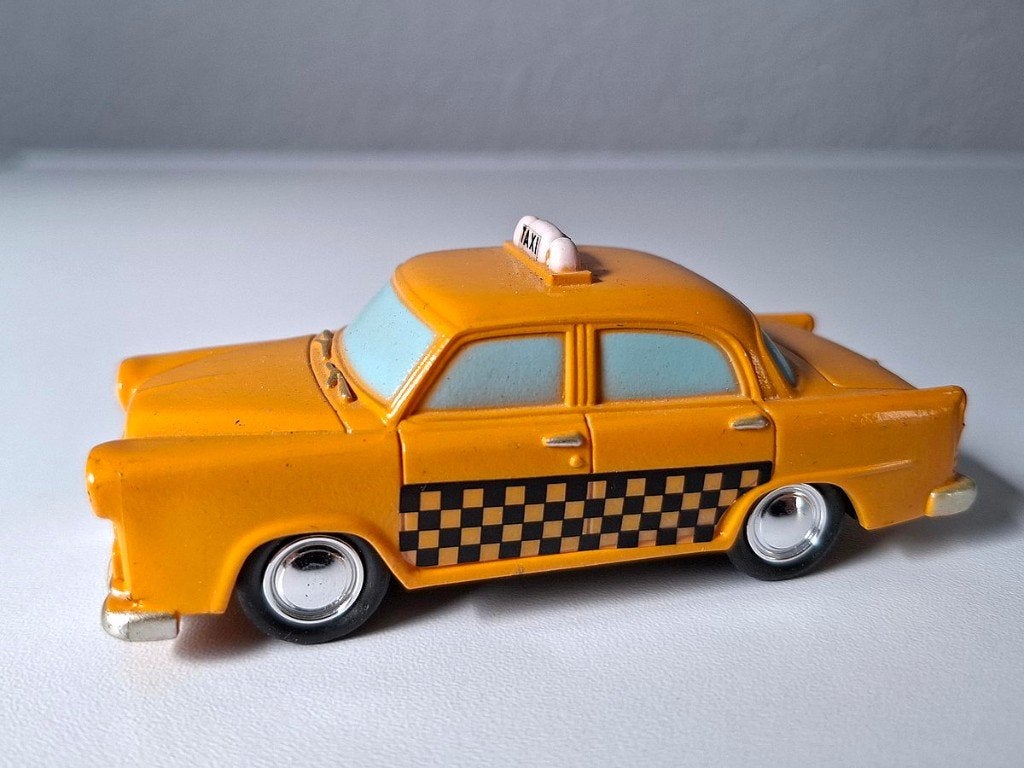 Kerst Taxi geel Kerstfiguren, Ophalen, Gebruikt