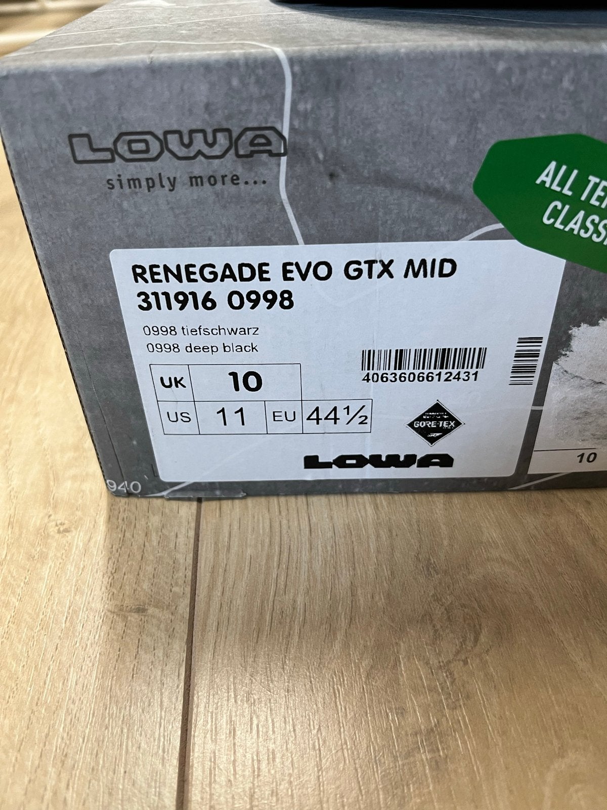 Lowa Renegade Evo GTX Mid wandelschoenen - Maat 44,5 - Nieuw, Ophalen of Verzenden, Nieuw, Schoenen