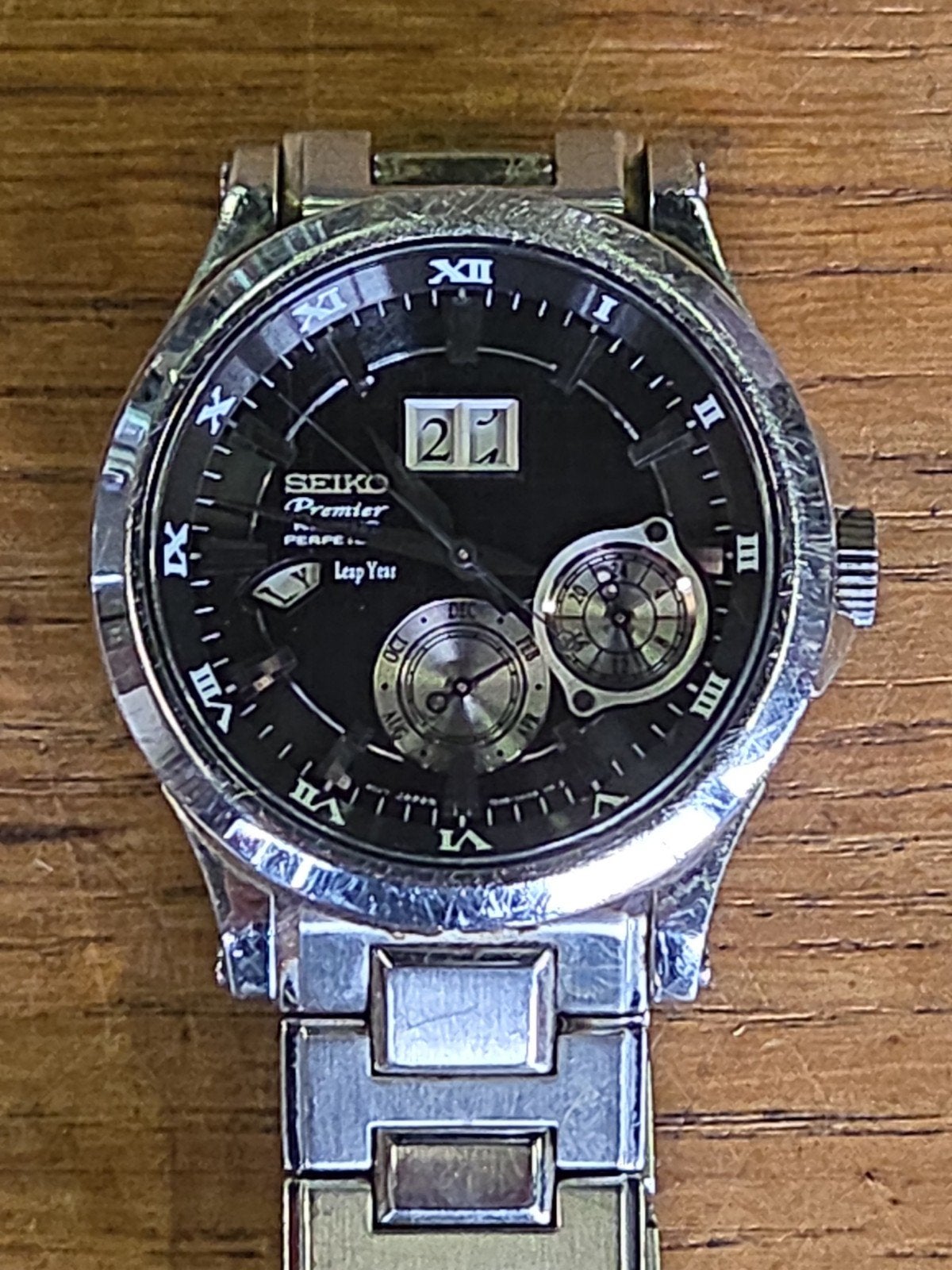 Seiko Premier kinetec Polshorloge metaal bandje, Gebruikt, Ophalen of Verzenden, X, Seiko