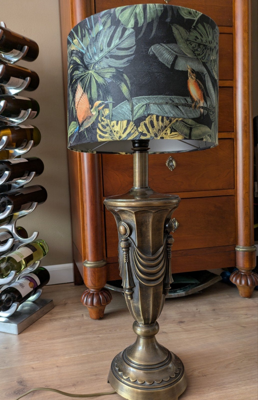 Prachtige exclusieve zware grote oude tafellamp empire stijl, Gebruikt, 50 tot 75 cm, Antiek, Tropisch, Klassiek, Ophalen of Verzenden