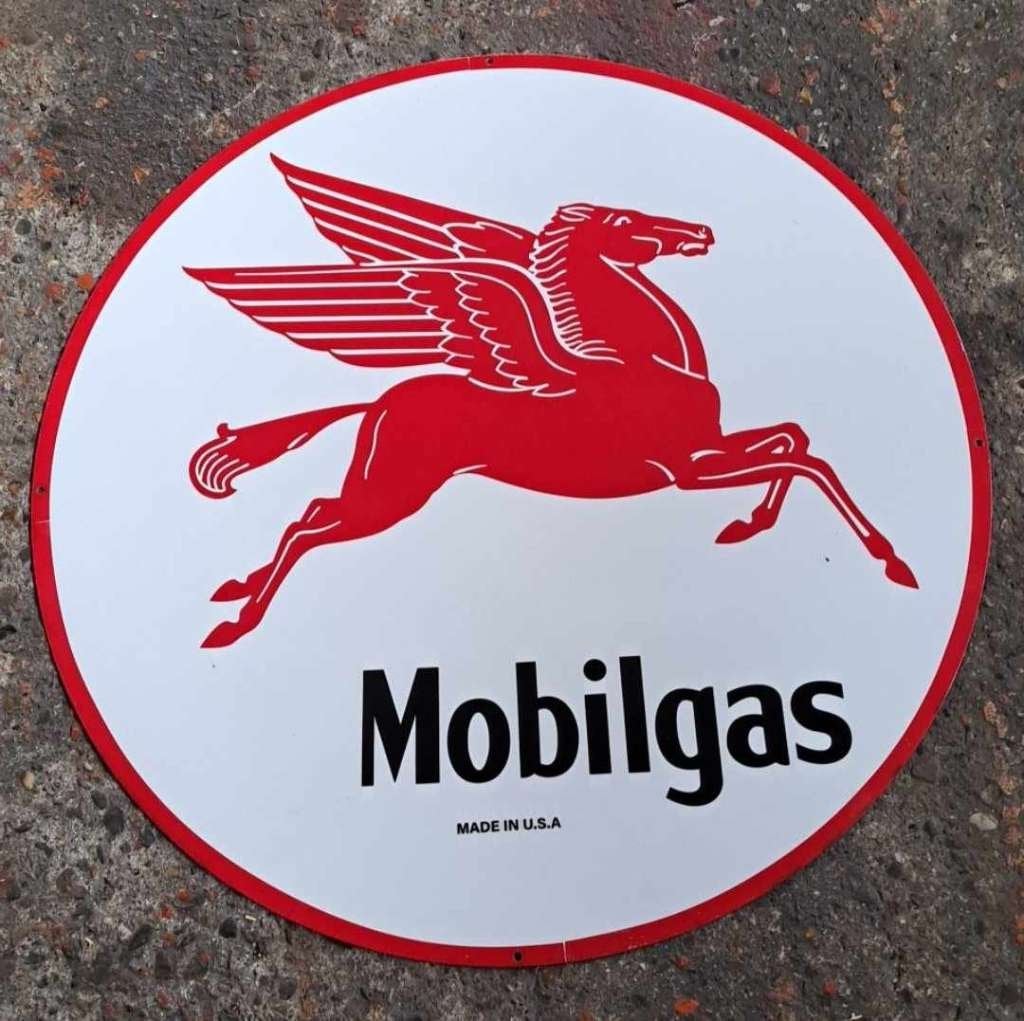Mobilgas mobiloil groot emaillen reclame bord en veel andere, Reclamebord, Ophalen of Verzenden, Zo goed als nieuw, Info@americansaleshop.nl