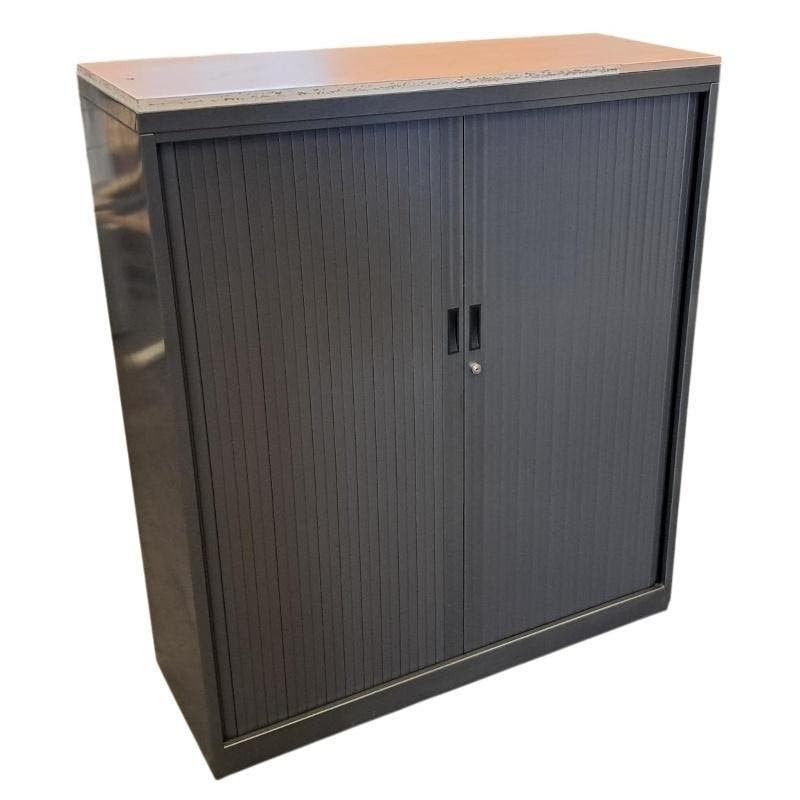 Roldeurkast Antraciet H138,5xB120xD45 B-Keus, Gebruikt, 100 tot 150 cm, 100 tot 150 cm, Ophalen of Verzenden