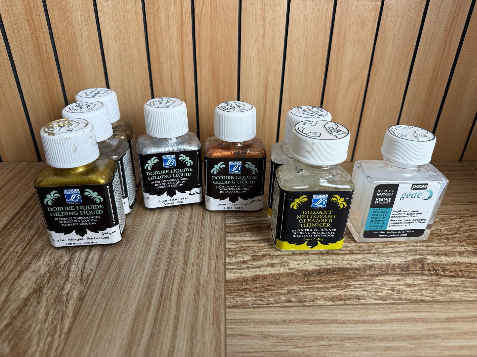 Lefranc & Bourgeois Gilding Liquid, Thinner & Pebeo Varnish, Hobby en Vrije tijd, Schilderen, Ophalen of Verzenden, Gebruikt, Overige typen