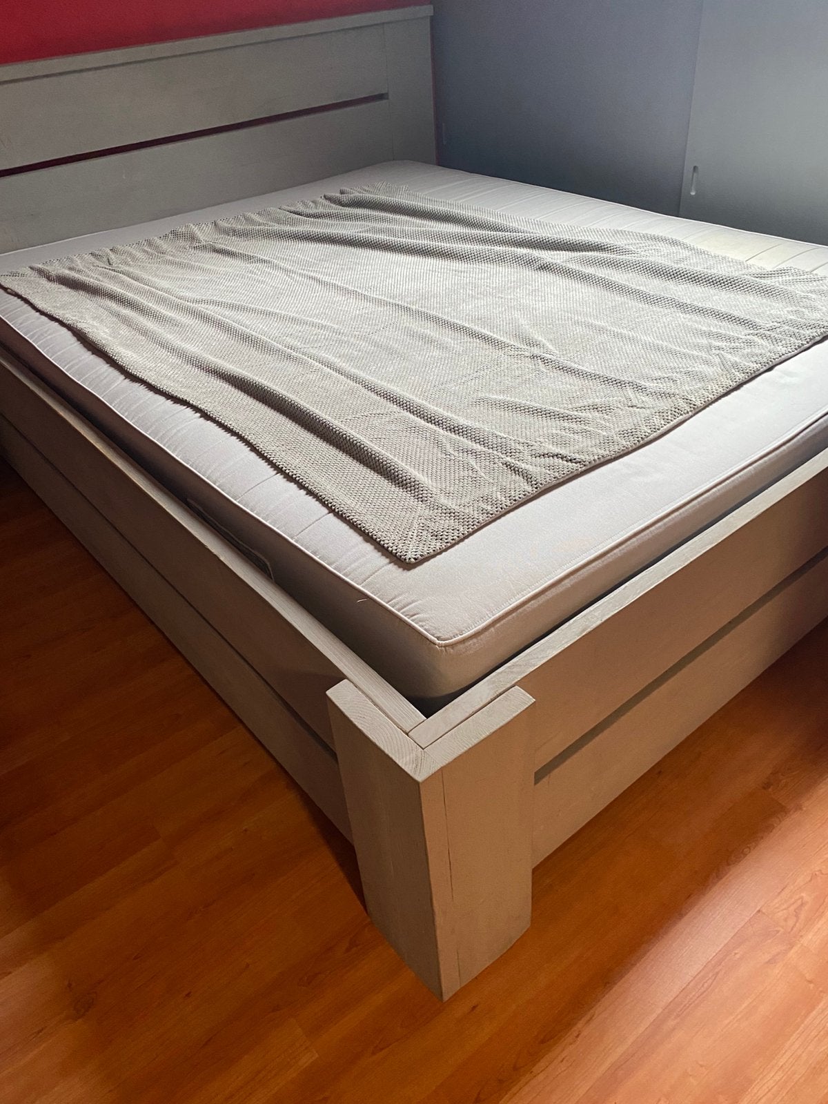 Steigerhouten bed, Ophalen, Zo goed als nieuw, Tweepersoons, Steigerhout