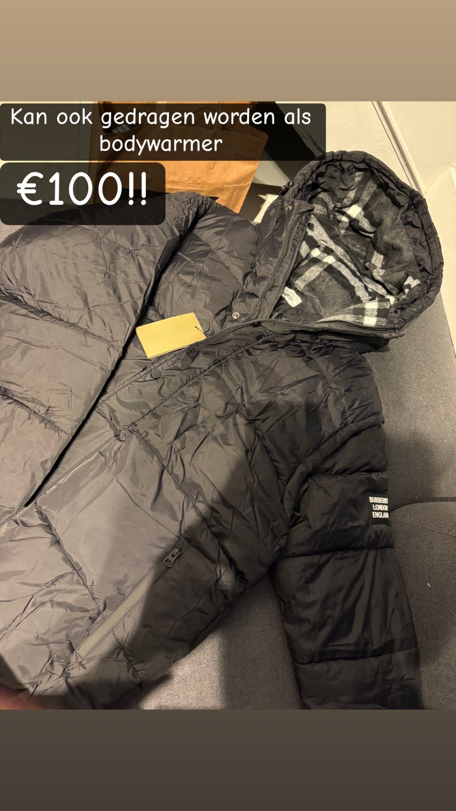 Burberry winterjas / bodywarmer zwart - Nieuw, Ophalen of Verzenden, Nieuw, Maat 42/44 (L), Zwart
