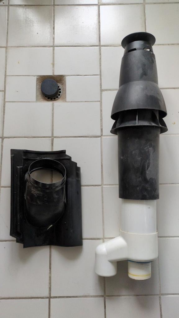 Rookgas dakdoorvoer met dakpan, Ophalen, Afzuiger