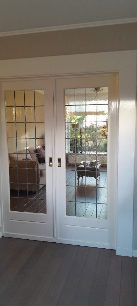 Prachtige ensuite deuren met authentiek antiek glas-in-lood, Ophalen, Gebruikt