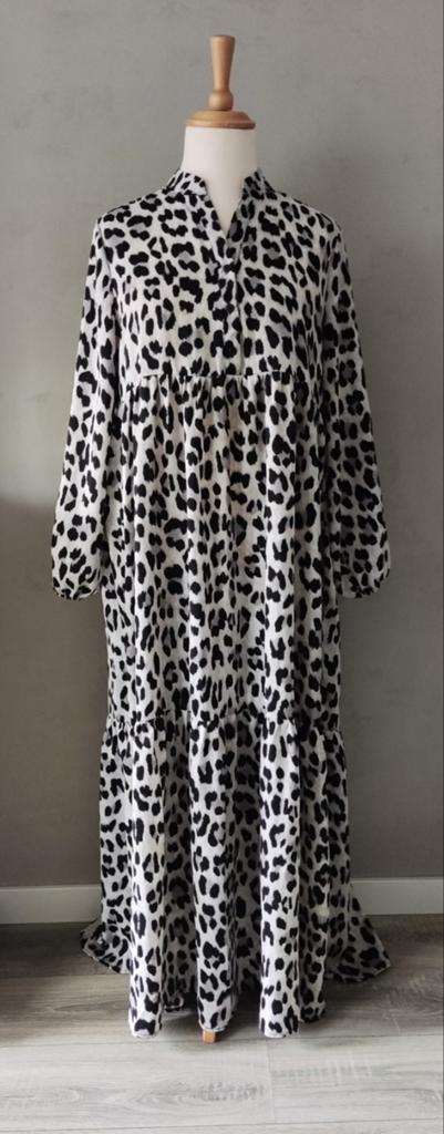 Kaylla lange wijde jurk met leopard print maat XL, Bruin, Ophalen of Verzenden, Zo goed als nieuw, Kaylla