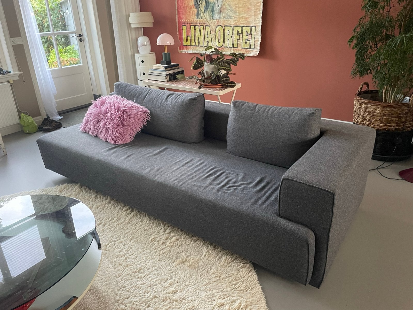 Eyye Cella design bank. Grijs, Huis en Inrichting, Ophalen, 250 tot 300 cm, Gebruikt, 100 tot 125 cm