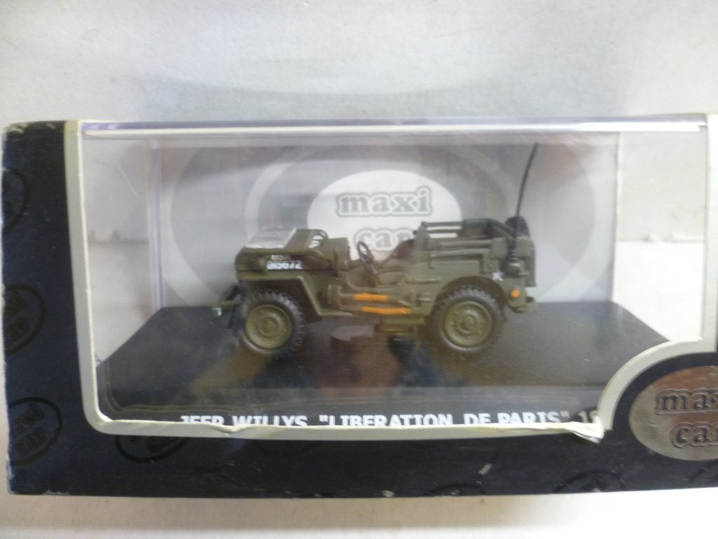 Maxi Car Jeep Willys Liberation Paris 1944 militair 1:43., Hobby en Vrije tijd, Modelauto's | 1:43, Ophalen of Verzenden, Nieuw