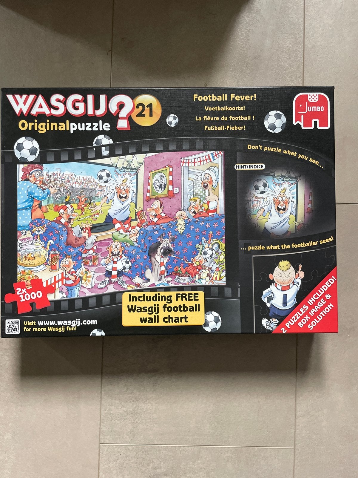 Wasgij Original 21 Voetbalkoorts 2x1000 stukjes, Hobby en Vrije tijd, Denksport en Puzzels, Ophalen of Verzenden, 500 t/m 1500 stukjes