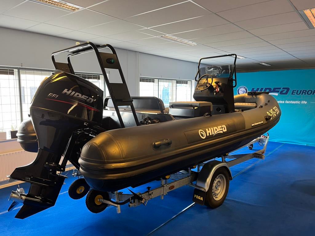 Hidea Aluminium RIB 580 incl. 100 pk 4 takt en Pega trailer, Watersport en Boten, Aluminium, 70 tot 120 pk, Zo goed als nieuw