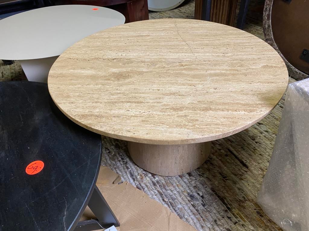 Bijzettafel echt travertin 70cm hoge korting b keuze, Ophalen, Minder dan 45 cm, Rond, Nieuw