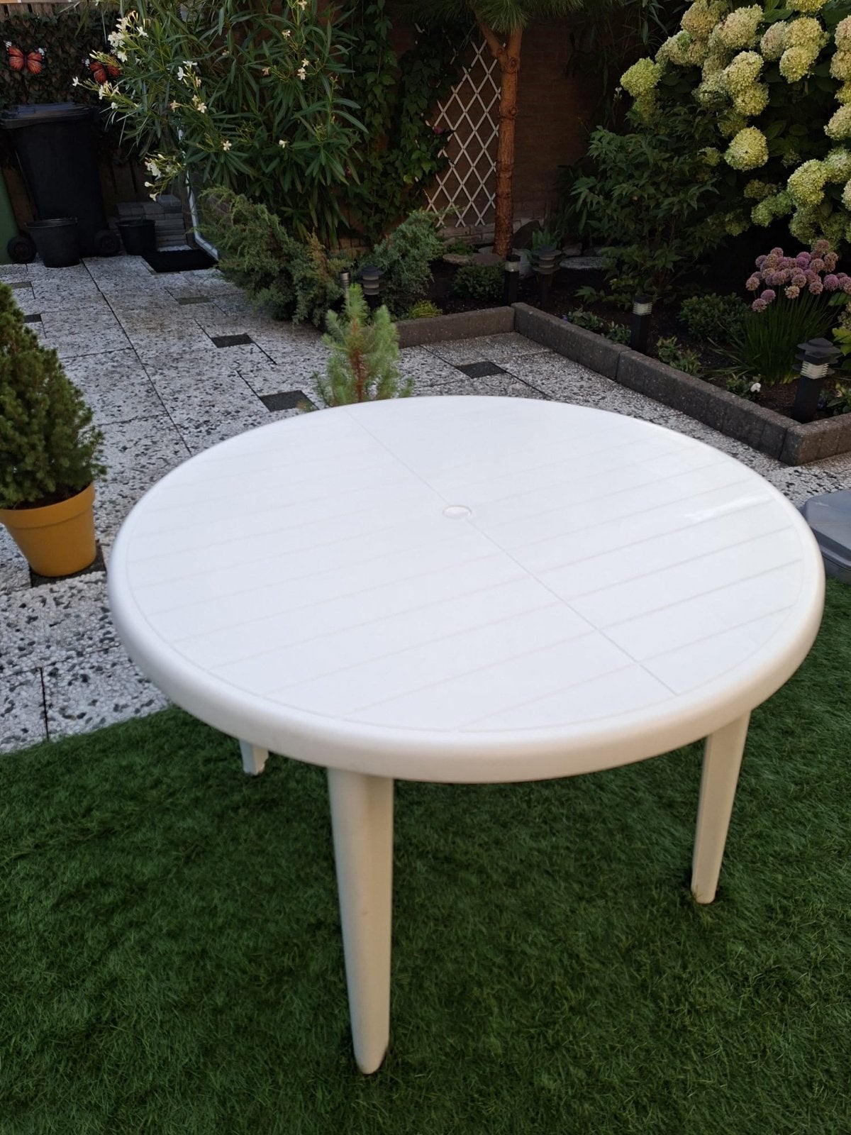 Hartman Tuintafel Rond - 100 cm diameter, 70 cm hoog, Ophalen, Zo goed als nieuw, Rond, Kunststof