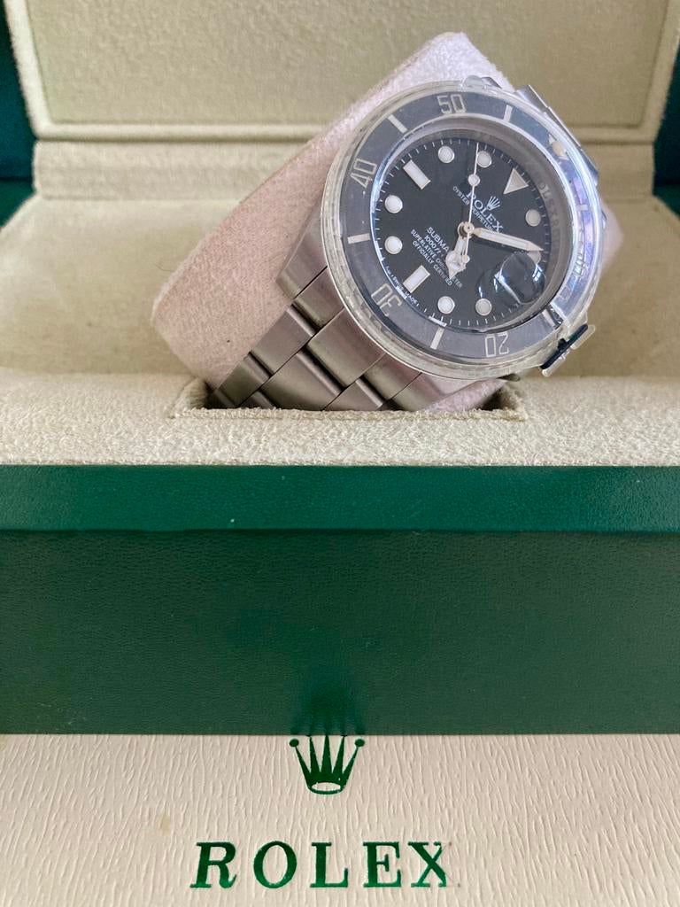 Rolex Submariner Black Automatisch, Verzenden, Zwart, IOS, Zo goed als nieuw