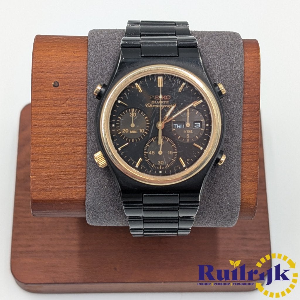 Seiko 7a38-7100 *RARE* Vintage zwart / goud metaal horloge, Seiko, Zo goed als nieuw, Support@seiko.com, 5-11, Akasaka 2-chome
Minato-ku, Tokyo 107-0052
Japan