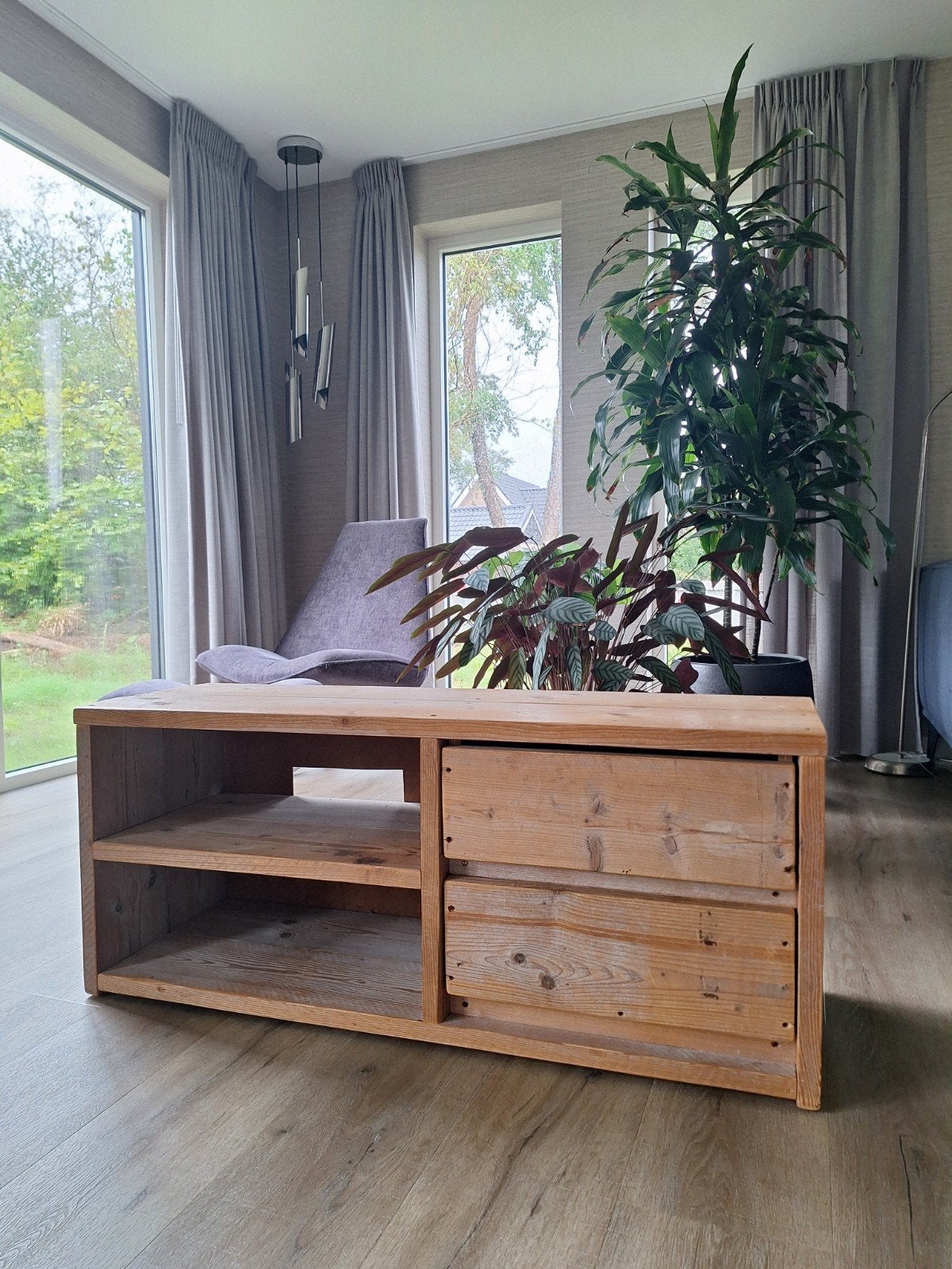 Steigerhouten tv-meubel 120 cm – stoer & landelijk, Huis en Inrichting, Ophalen, 100 tot 150 cm, Minder dan 100 cm, 25 tot 50 cm