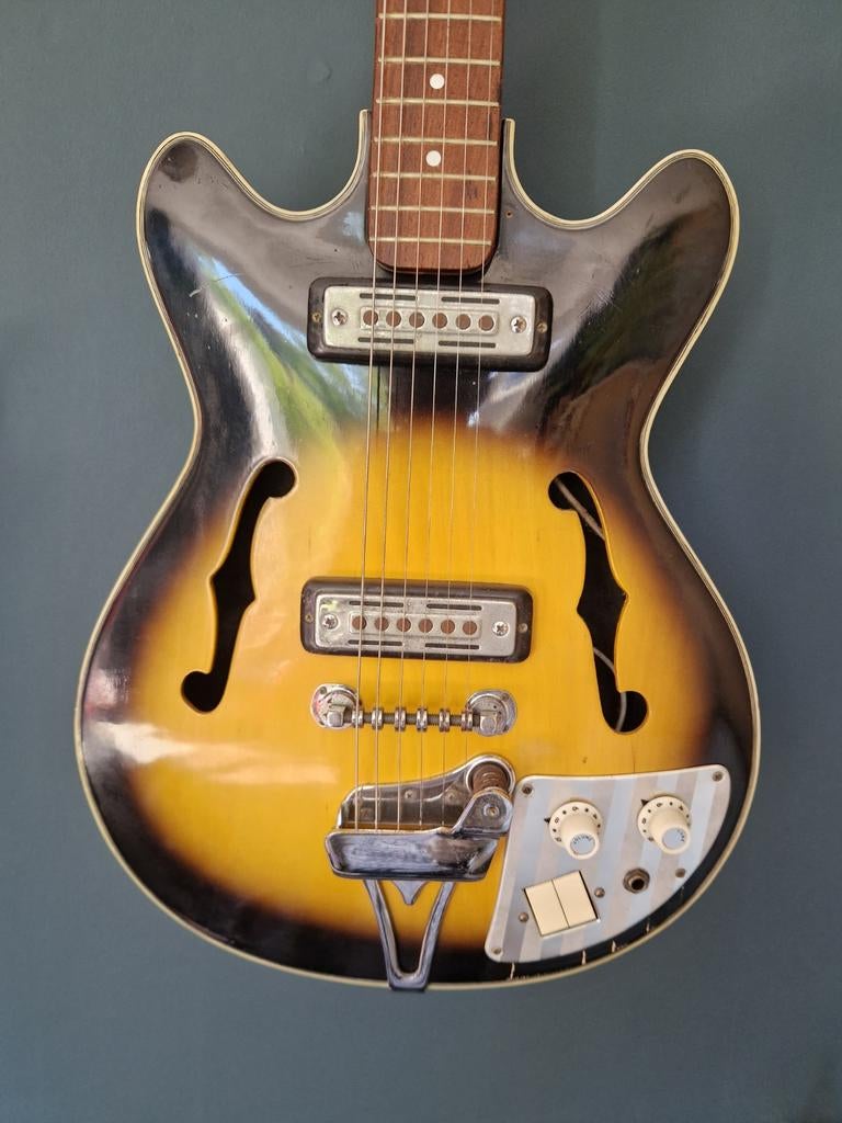 Teisco EP-8T uit ongeveer 1965 met tas., Ophalen of Verzenden, Gebruikt, Hollow body, Overige merken