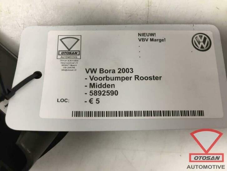 vw bora 2004 voorbumper rooster midden nieuw! 5892590, Volkswagen, Volkswagen AG, Nieuw, Bumper