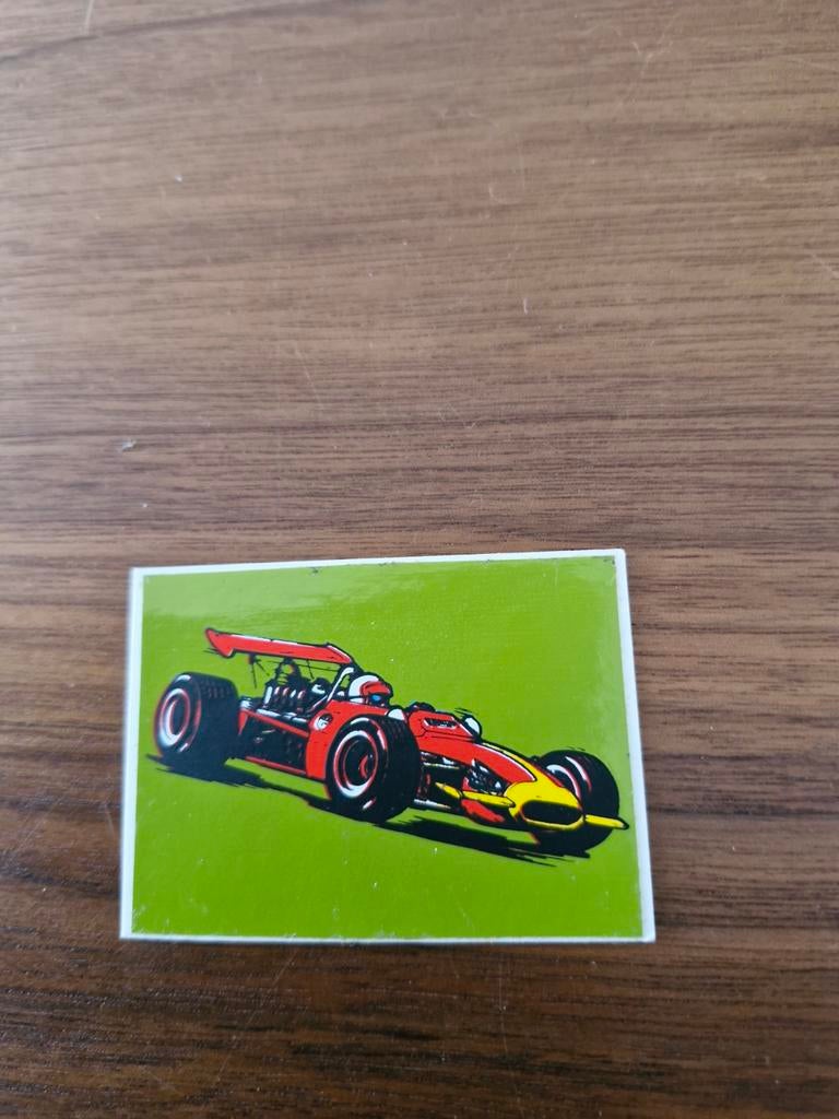 7326 Vintage Raceauto Sticker - Groen/Rood, Ophalen of Verzenden