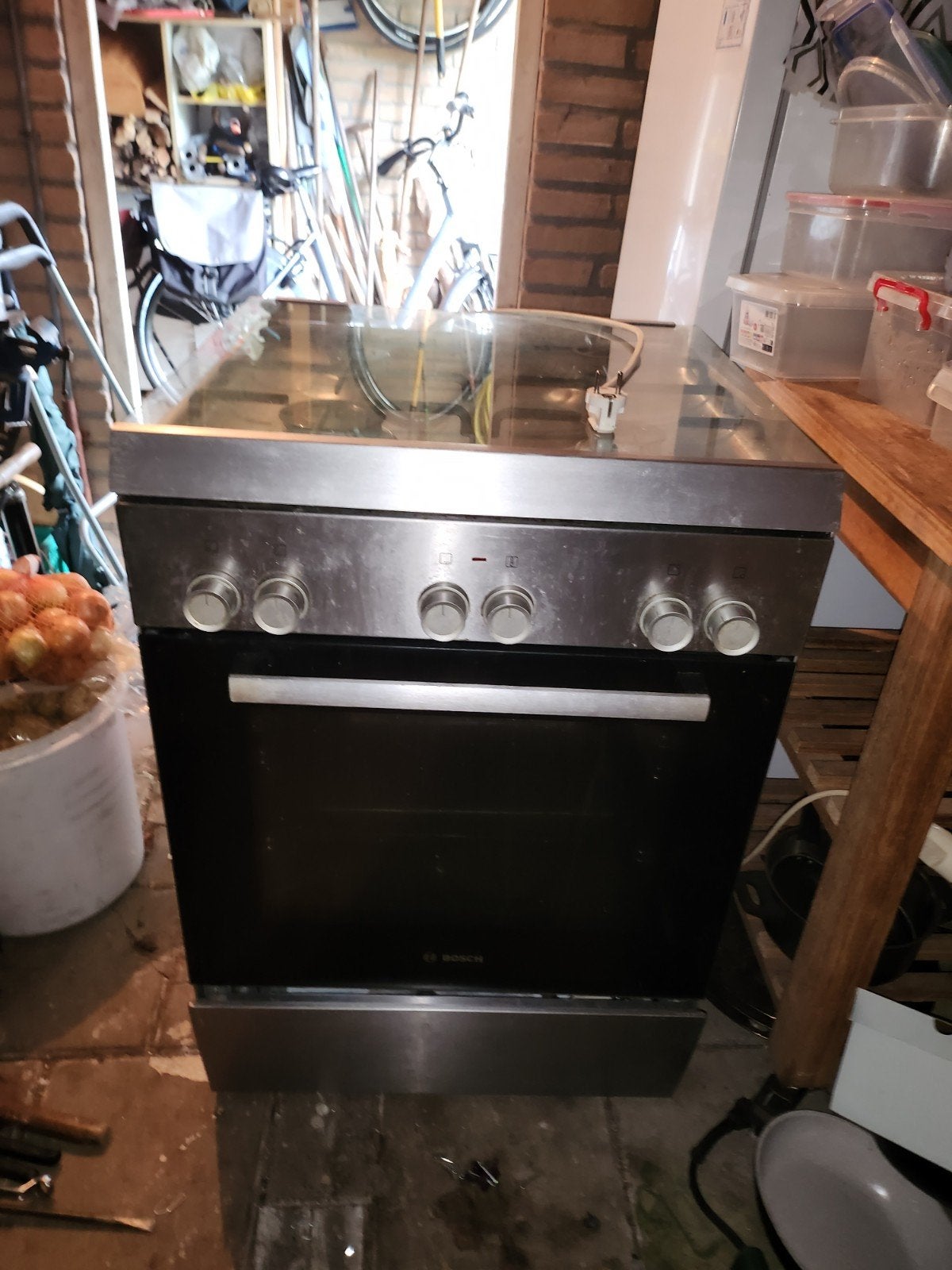 Bosch Gasfornuis met Oven - Gebruikt, Goed Werkend, Ophalen, Gebruikt, Vrijstaand, Gas